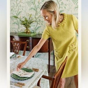 Tuckernuck The Jackie Tweed Classic Retro Dress Size S In Chartreuse